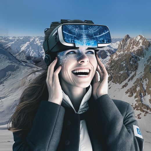 dame mit Vr brille Mockup